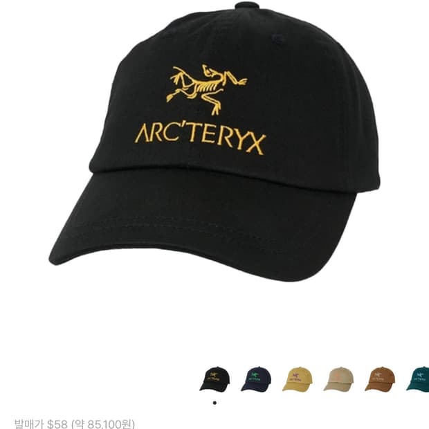 팔라스 x 아크테릭스 6-패널 캡 블랙 - 20FW