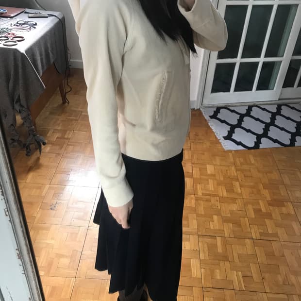 vintage lace zip-up hoodie