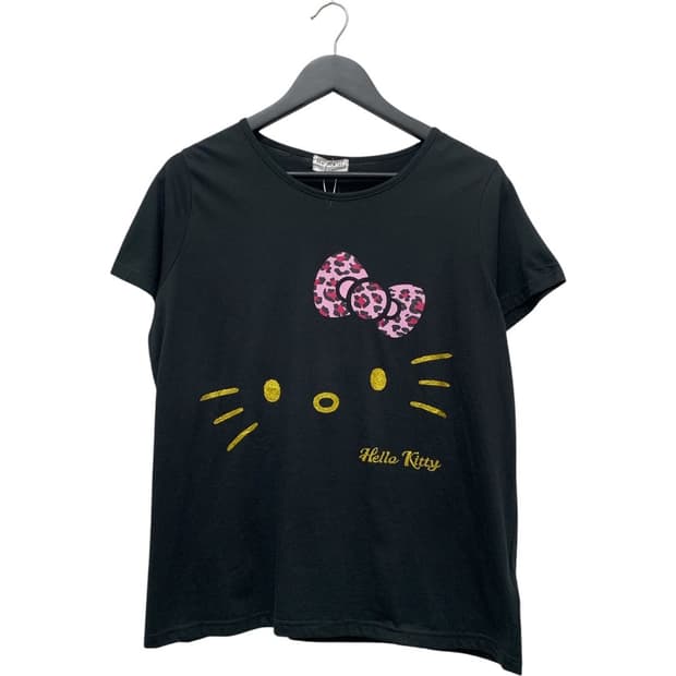 [HELLO KITTY] 헬로키티 레오파드 리본 글리터 반팔