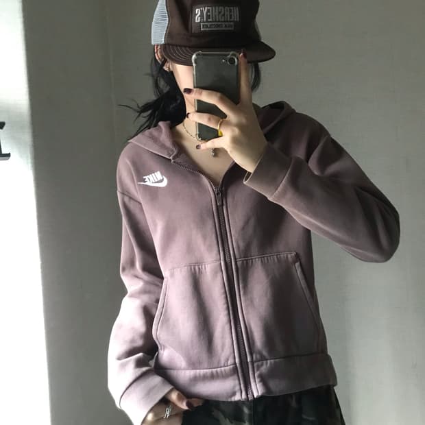 나이키 브라운 후드집업