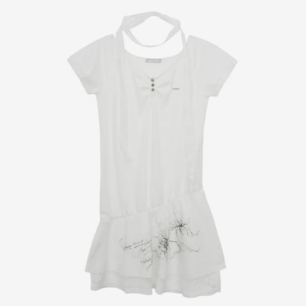 허그유어스킨 페어리 헨리넥 티셔츠 화이트