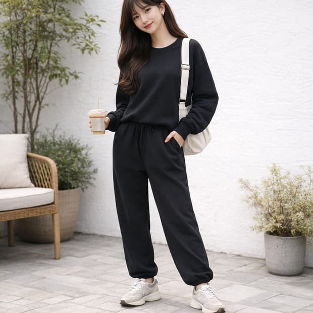 ODOR MOLLY WIDE JOGGER 블랙