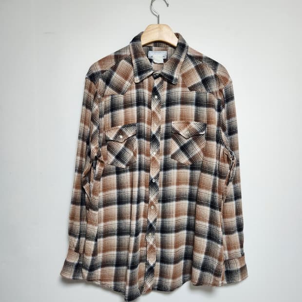 랭글러Wrangler 플란넬 웨스턴 셔츠 XL - S131