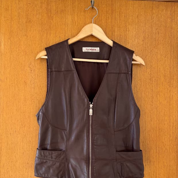 여성 빈티지 가죽베스트