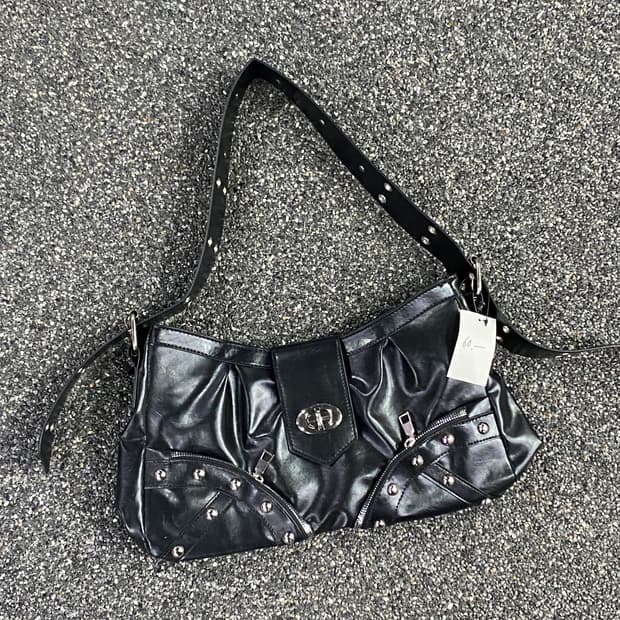 빈티지 y2k 레더 비즈 숄더백 B3450