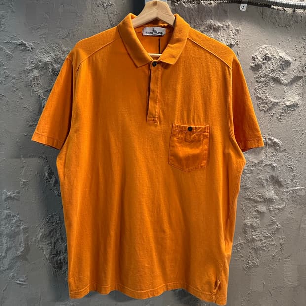 105 스톤아일랜드 Stone Island 포켓 PK티 오렌지