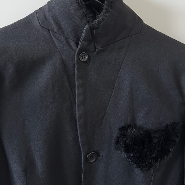 Comme des Garcons black fur coat