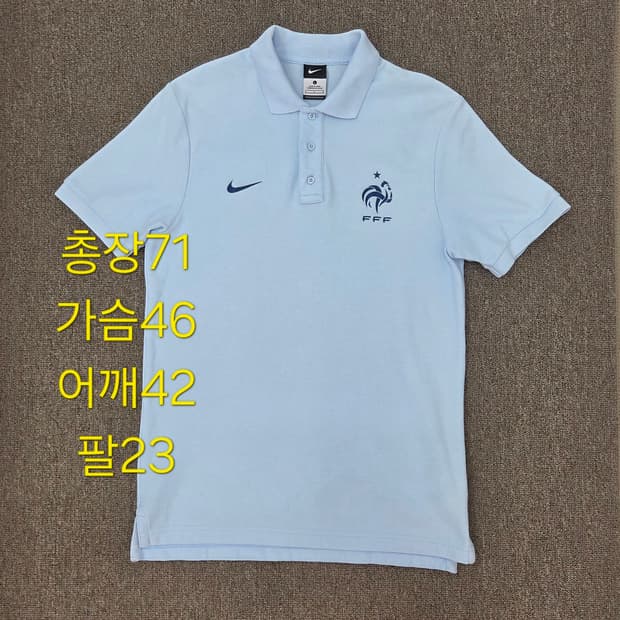 L 나이키 12-13 프랑스 시그니처 국가대표 반팔 카라티 블루