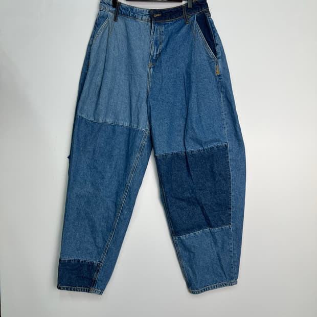 자라 x아더에러 배럴 레그진 블루 팬츠