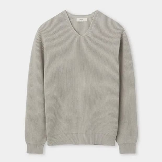파브레가 헤비 코튼 브이넥 니트