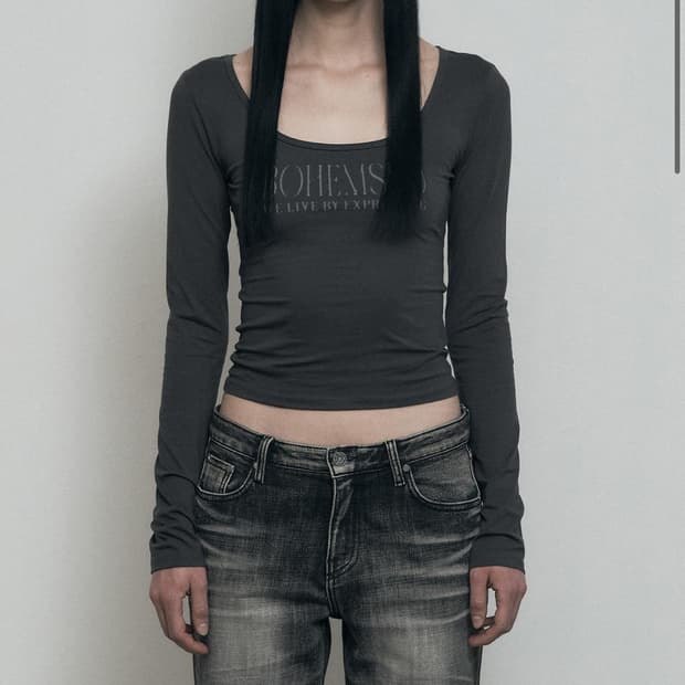 보헤미안서울 PALE PRINTED LONG SLEEVE 차콜