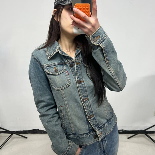 리바이스 레드탭 빈티지 인디고 데님 트러커 자켓