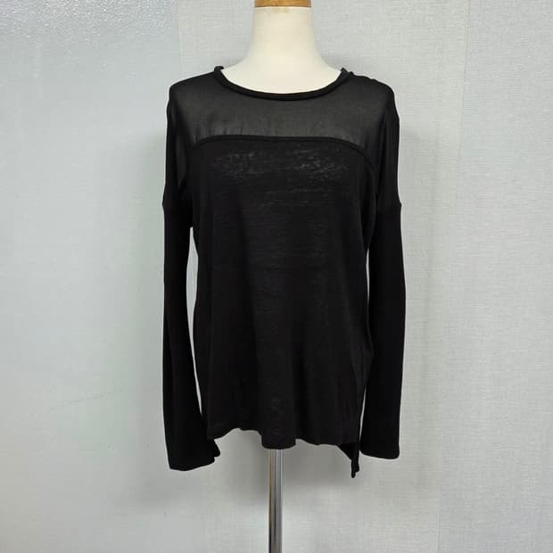 산드로 시스루   믹스라운드 티