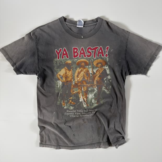 00s ya basta! fade 빈티지 페이드 티셔츠