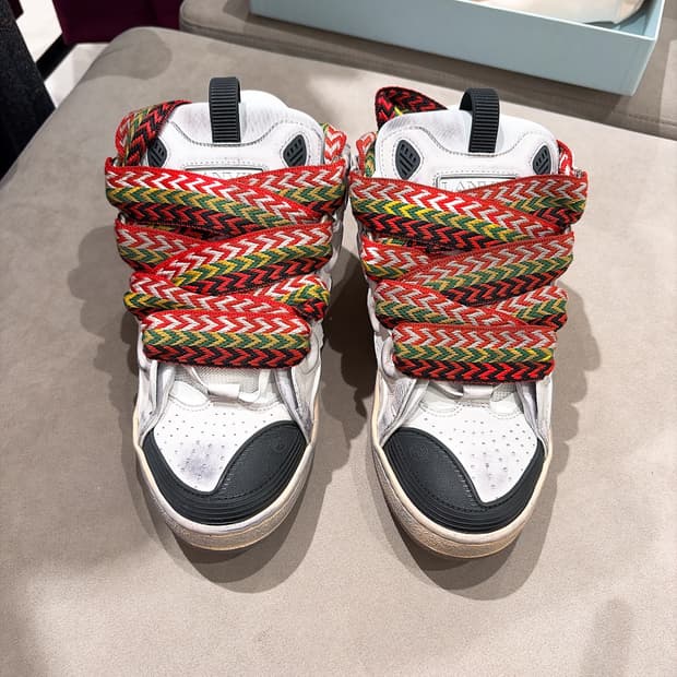 (정품/새상품) LANVIN 랑방 남성 빈티지 화이트 커브 스니커즈