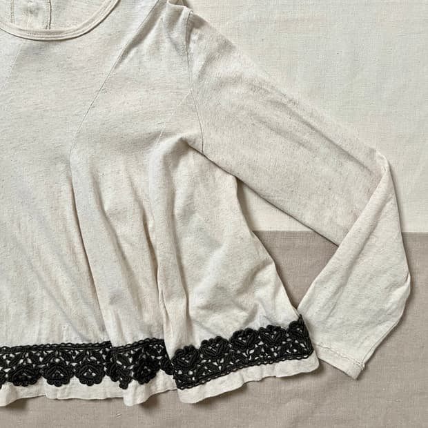 꼼데가르송 절개 롱슬리브 티셔츠 레이스 comme des garcons