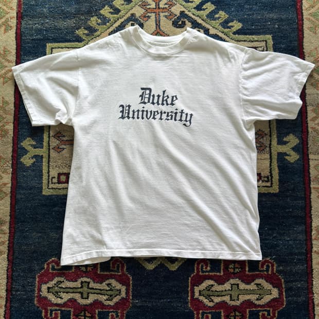 90s USA Duke University Diploma Font 티셔츠