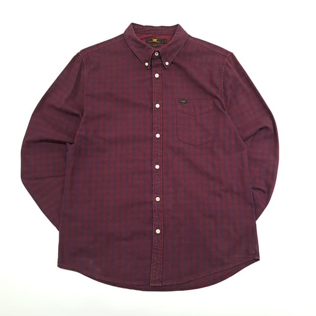 CN951 XL LEE 리 버건디 플란넬 체크 긴팔 셔츠 남방