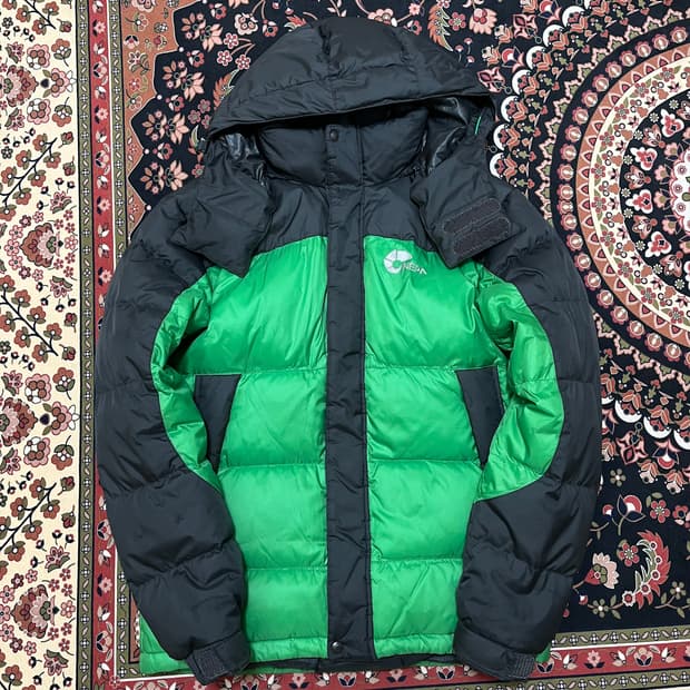 네파 덕다운 투톤 후드 패딩 점퍼 S/90