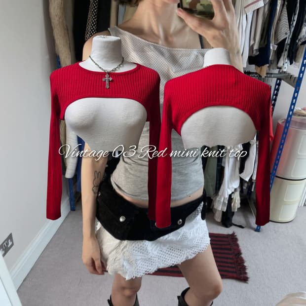 Vintage 03 Red mini knit top