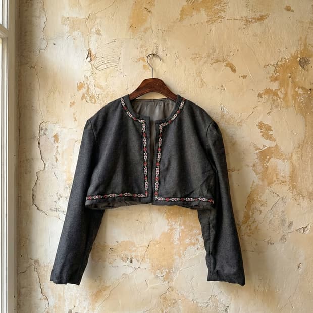 울 볼레로 티롤자켓