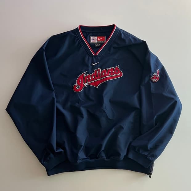 나이키 MLB 클리블랜드 인디언스 웜업 풀오버 XXL