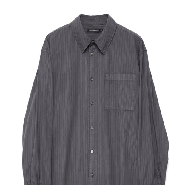 해칭룸 뮤지엄 셔츠 스트라이프 블루차콜 museum shirt 