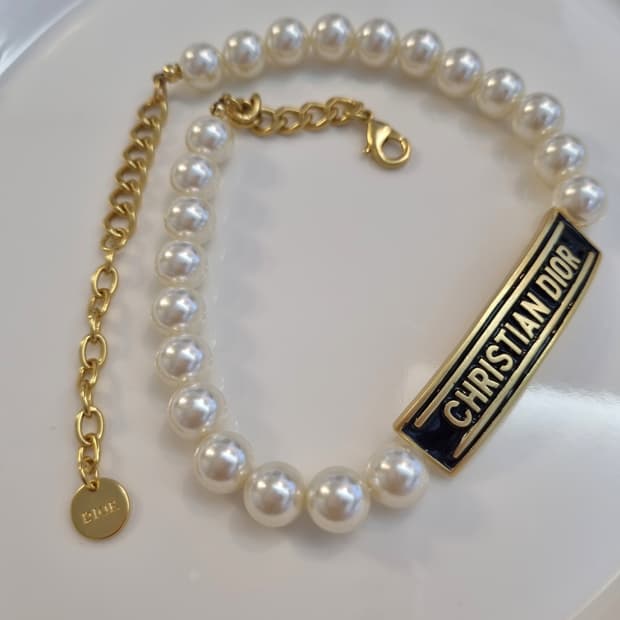 디올 업사이클링  진주 목걸이