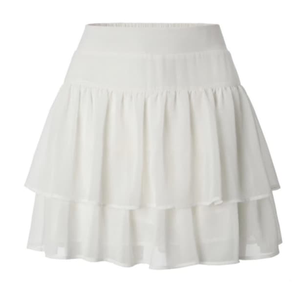 [M] 쓰리타임즈 스완 쉬폰 스커트 화이트