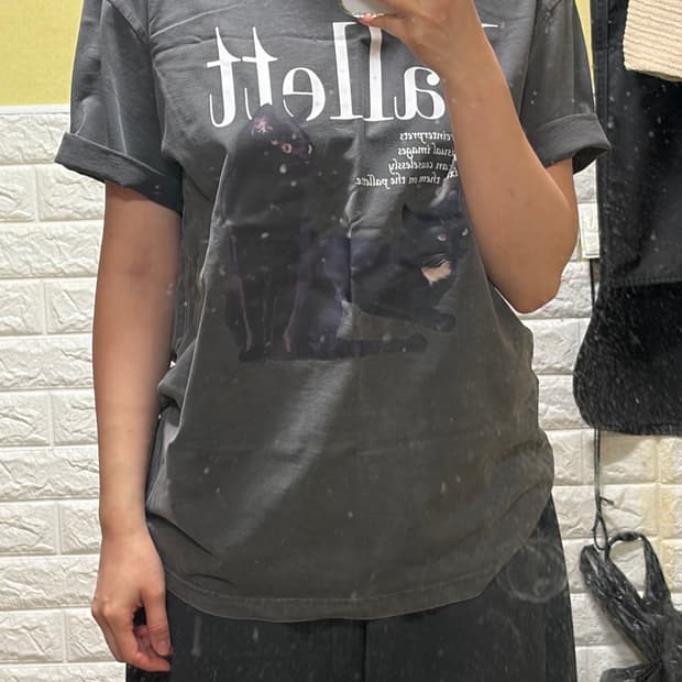 팔렛 고양이 프린팅 티셔츠