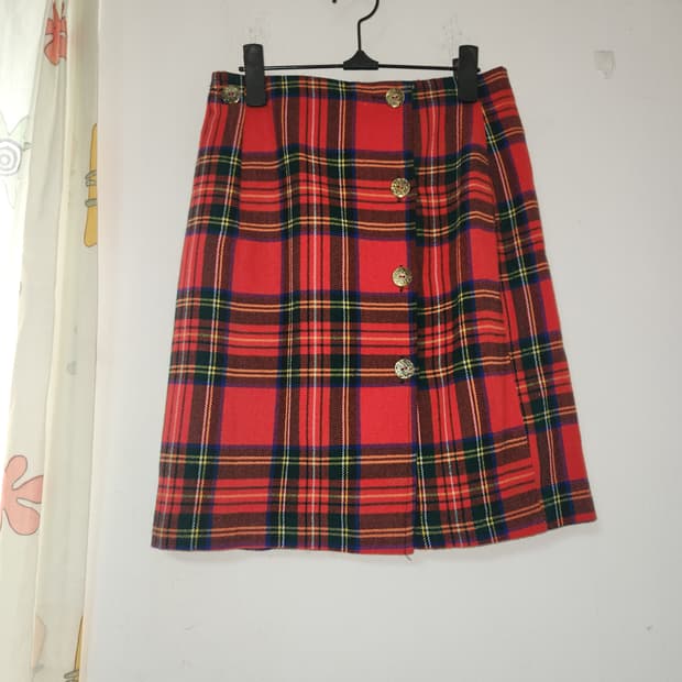레드 타탄체크 스커트 26