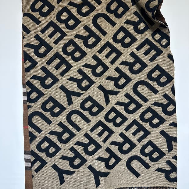 버버리 로고 캐시미어머플러 브라운/블랙남여공용