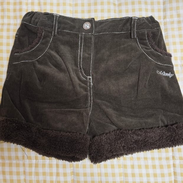 일본 빈티지 헤이세이 라떼갸루 오네갸루 브라운 퍼숏츠 반바지