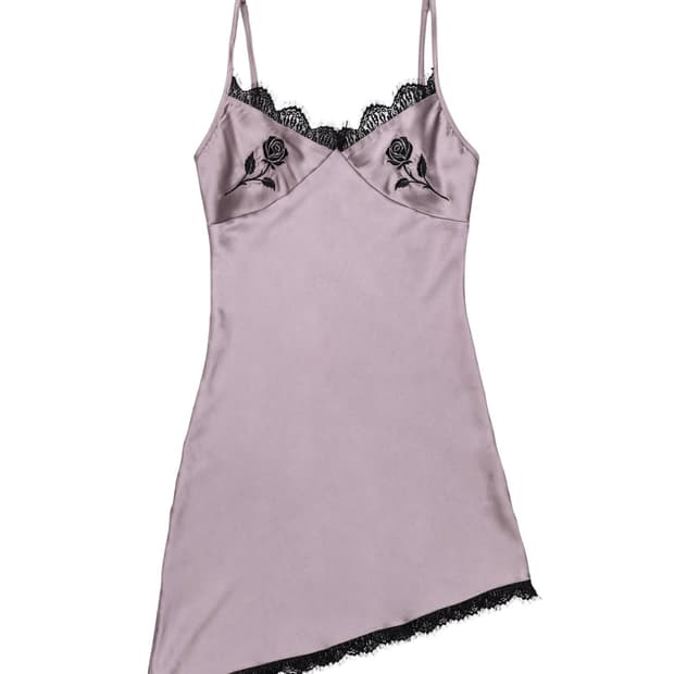 달링유어배드 Rose Lace Slip Dress (Smoke)