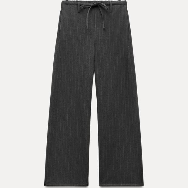 [28] 자라 스트라이프 플란넬 팬츠 그레이