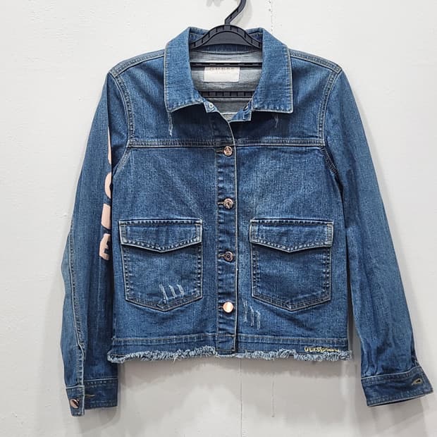 [80] 게스 Vintage 데님 자켓 청자켓 프린팅