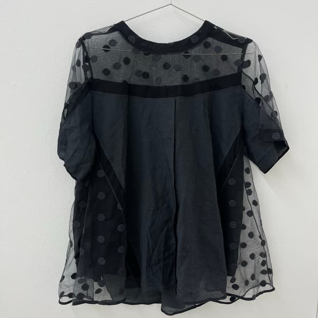 VINTAGE Dot see-through mesh shirt