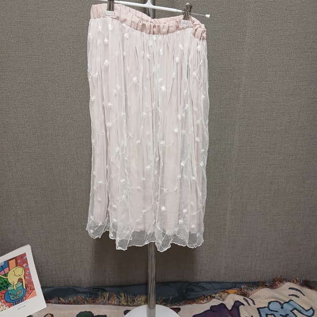 핑크 쉬폰 스커트