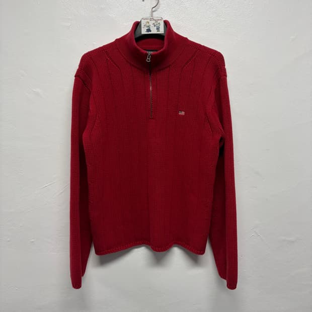 폴로 진스 헤비코튼 쿼터집 니트