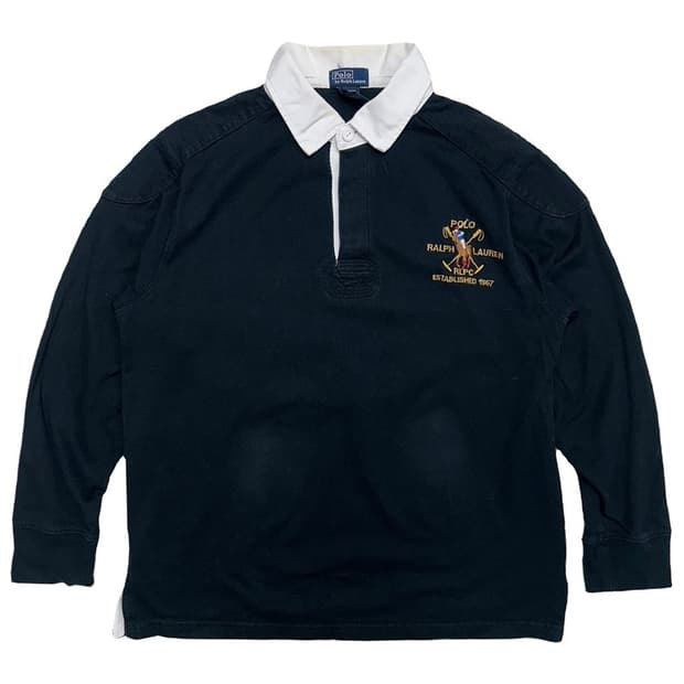 폴로랄프로렌 pk 블랙 럭비 셔츠 M