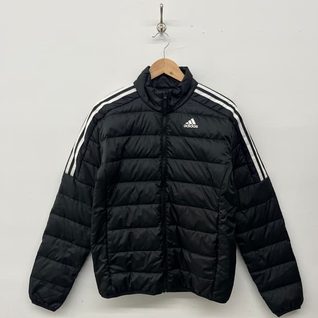 아디다스 3선 패딩 블랙 여/L
