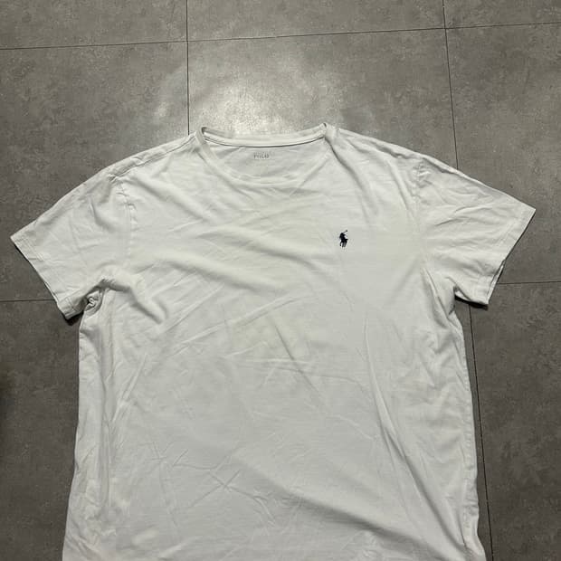 랄프로렌 폴로 화이트컬러 빈티지 코튼 숏슬리브 티셔츠  105size  