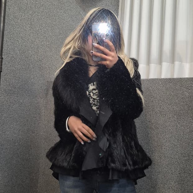 BLACK MINK FUR COAT 