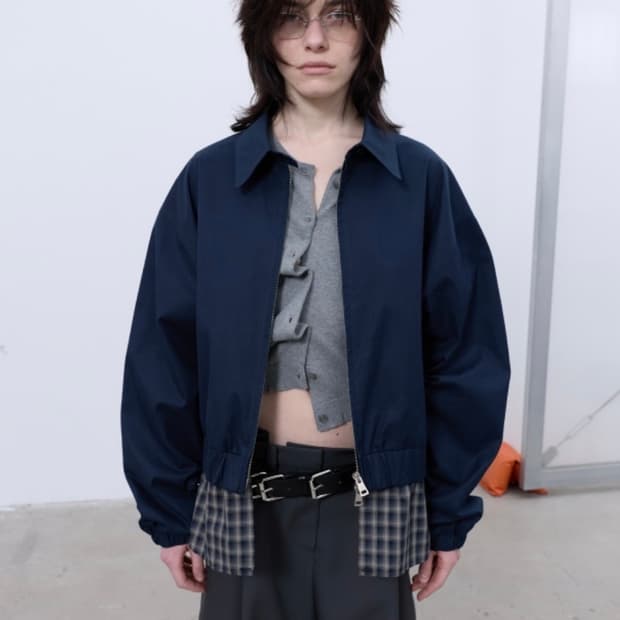 Lcdc tm 체크 디테일 블루종 자켓