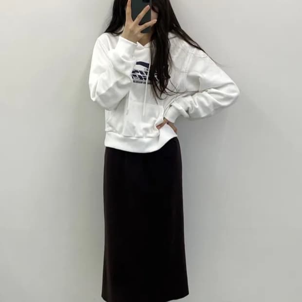 *무료배송* 비프 세미크롭 스타 프린팅 후드티