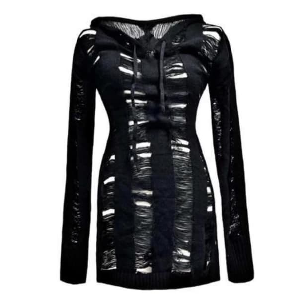 비엔프롬 후드 원피스 FROM BREAK 데미지 니트 프롬 브레이크