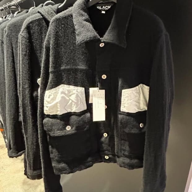 블랙 꼼데가르송 24aw 축융 울 트러커 자켓(M)