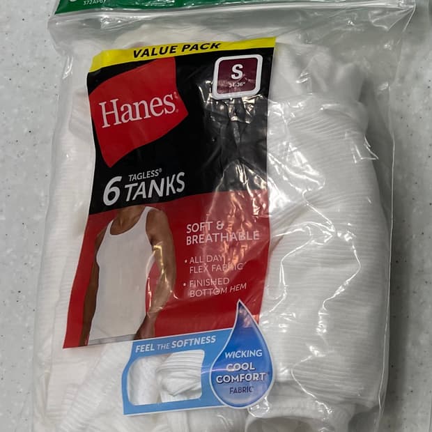 헤인즈 탱크탑 나시 슬리브리스 화이트 S