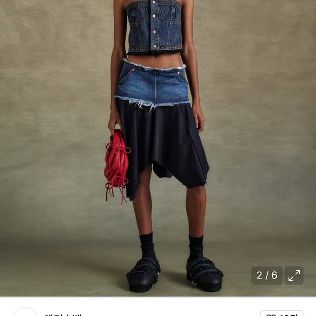 앤더슨벨 데님 콜비네이션 페어리 스커트 40