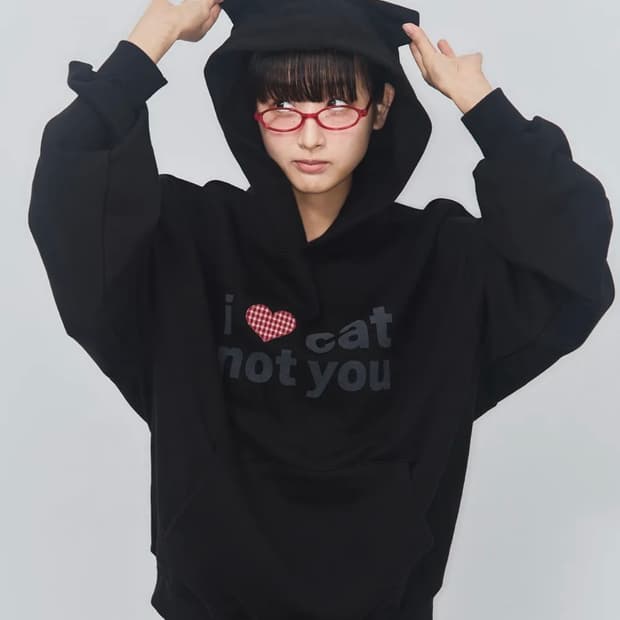 잇자바이브 I LOVE CAT HOODIE 고양이귀 후드티